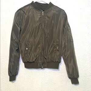 Ambiance Olive Bomber Jacket size small
